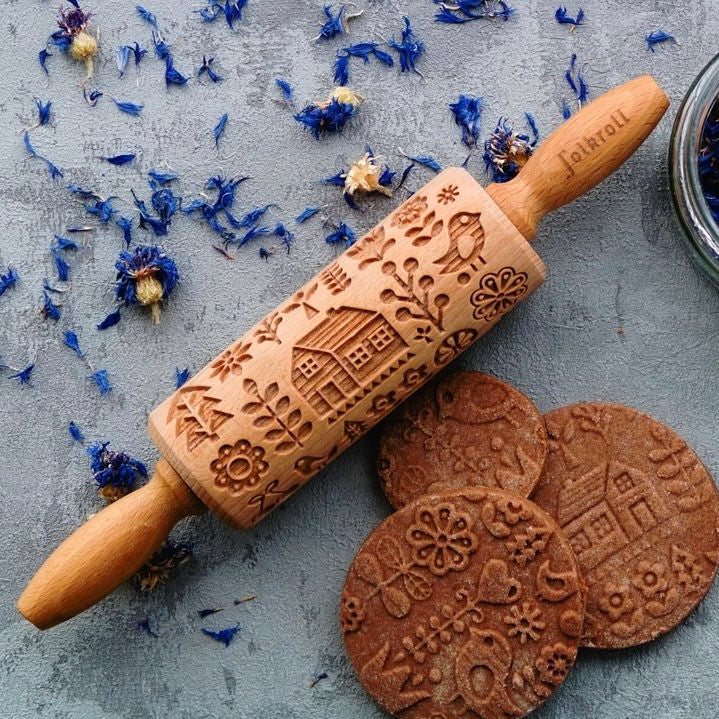 Folkroll Engraved Wooden Rolling Pins. Made in Poland. Available in Canada from European Ware Haus by Gingerbread World