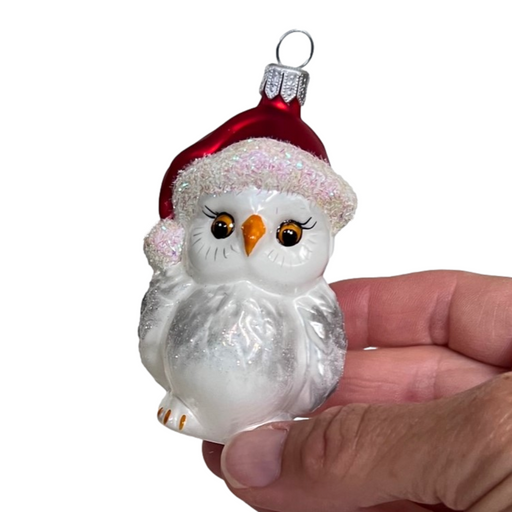 Gingerbread World European Christmas Market - Christmas Owl with Santa Hat H160201