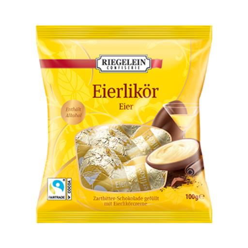 Gingerbread World European Easter Market - Riegelein Dark Chocolate Easter Eggs with Egg Liqueur Eierlikor Filling