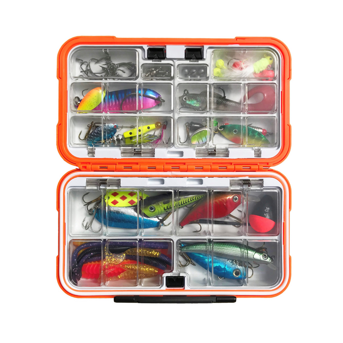 Gingerbread World Christmas Market - Fresh Water Fishing Advent Calendar Tackle Box - Lures Hooks Swivels Plastic Worms