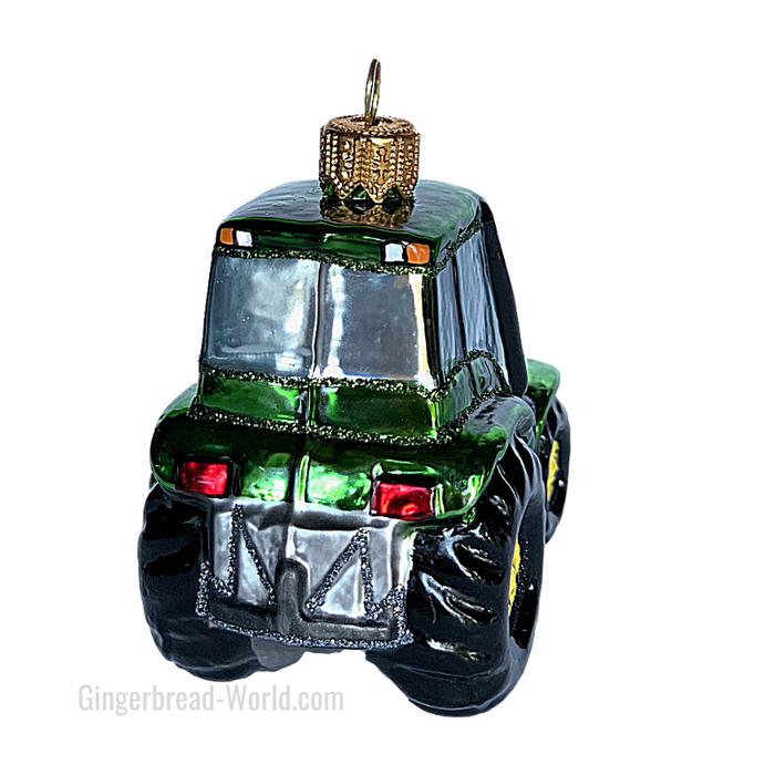 Gingerbread World European Ware Haus - Hanco Glass Ornament Green Tractor - H268305