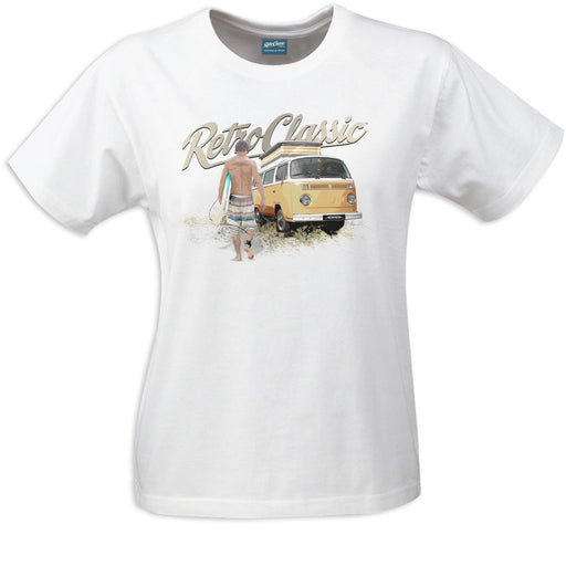 Gingerbread World European Ware Haus - RetroClassic Clothing Vintage VW T-Shirt - Surfer Dude and Bus