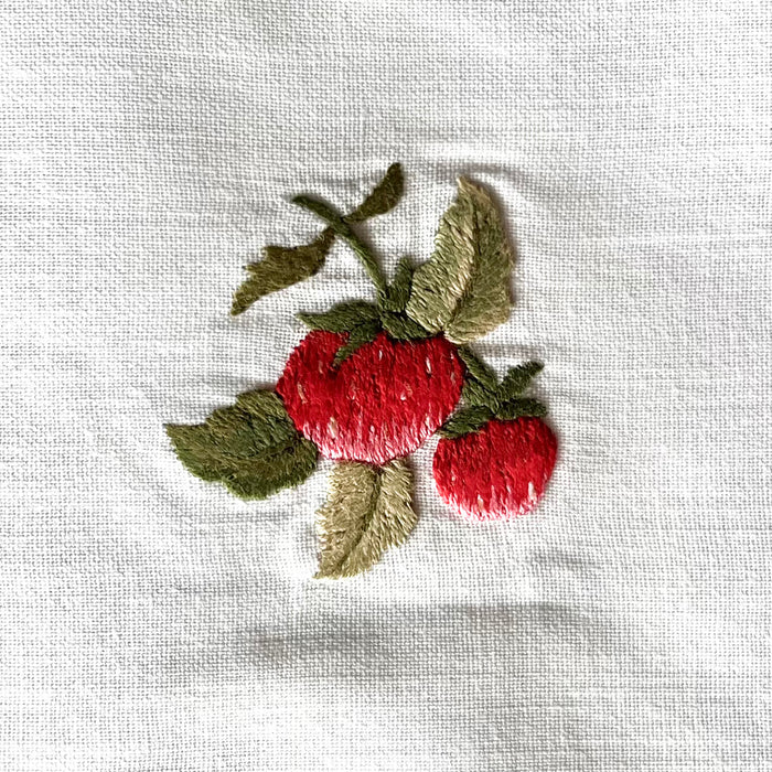 Gingerbread World European Market - 100% Cotton hand embroidered table linens - Summer Strawberries
