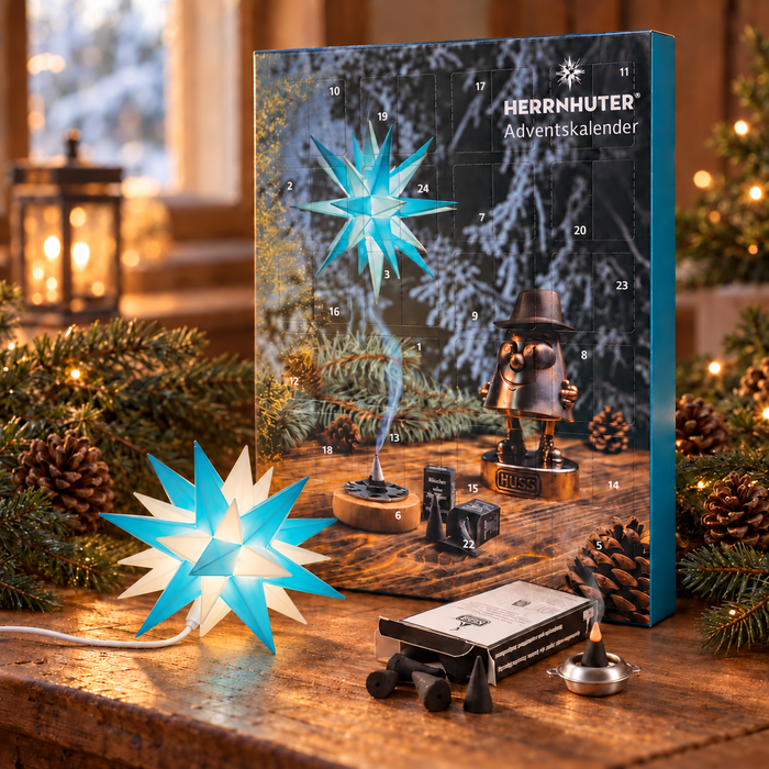 Gingerbread World Herrnhuter Sterne Canada - Herrnhuter Moravian Advent Star Advent Calendar 2026 - Limited Edition Turquoise and White