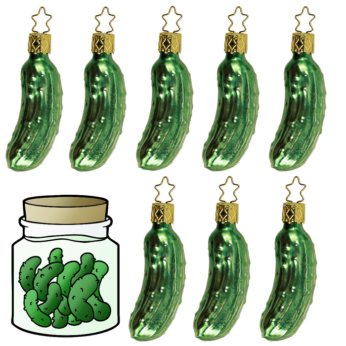Gingerbread World German Christmas Market – Traditional Christmas Pickle Glass Tree Ornament