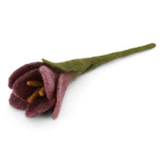 Gry & Sif handmade felt purple crocus flower crafted from New Zealand wool on a stem.