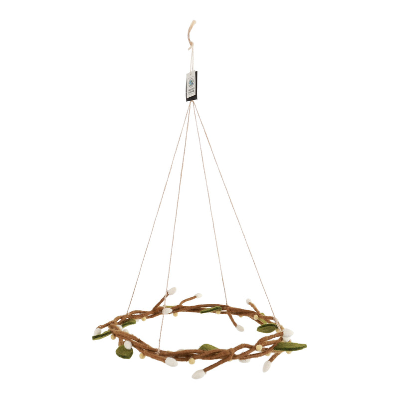 Gingerbread World European Market – En Gry and Sif Felted Wool Uniques – Willow Wreath for the Ceiling 16015