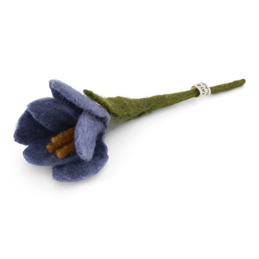 Gry & Sif handmade felt purple crocus flower crafted from New Zealand wool on a stem.