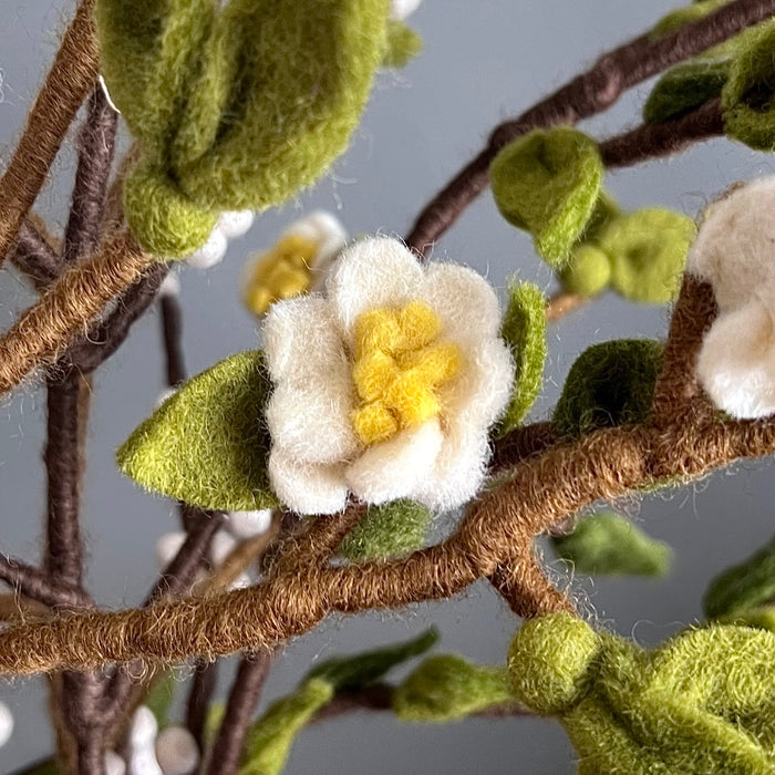 Gingerbread World European Market - En Gry and Sif Felted Wool Florals - Apple Blossom Branch