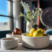 Gingerbread World European Market - Gry and Sif Felted Wool Housewares - Bowls Natural Grey in 3 sizes 12033