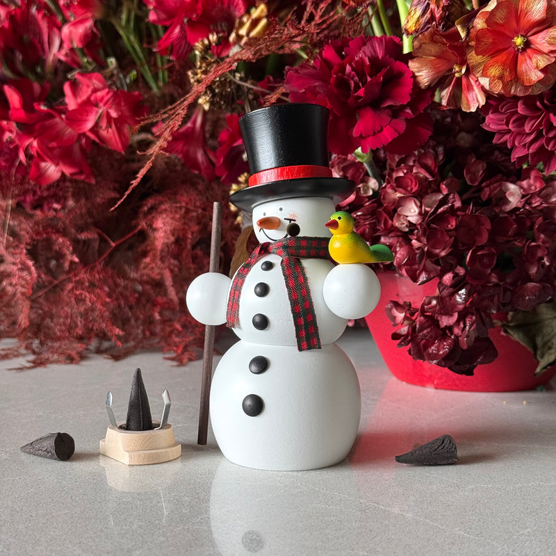 Gingerbread World Seiffener Volkskunst Friendly Snowman Smokers - Gentleman 12213