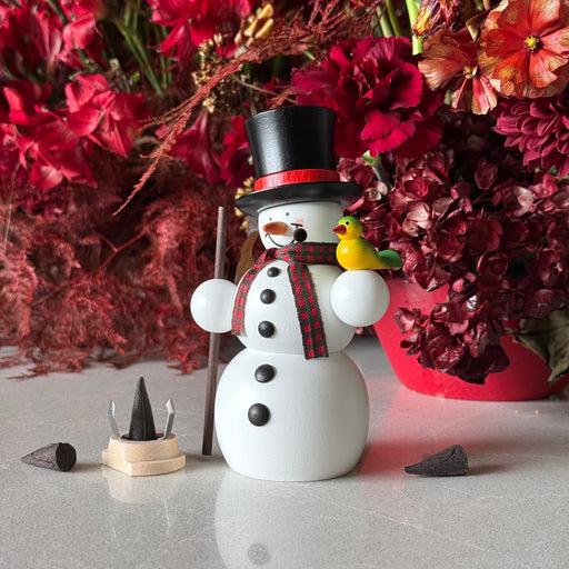 Gingerbread World Seiffener Volkskunst Friendly Snowman Smokers - Gentleman 12213