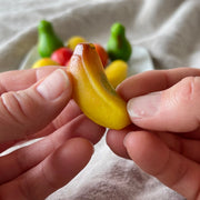 Funsch German mini fruit-shaped marzipan sweets hand-finished with colourful edible food colours.
