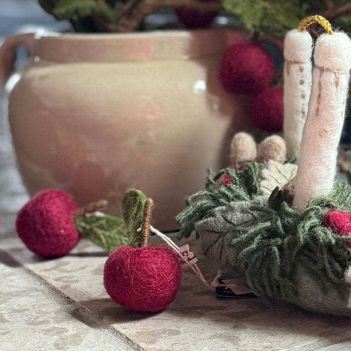 Gry & Sif Christmas Hanging Ornament, Apple, Dark Red