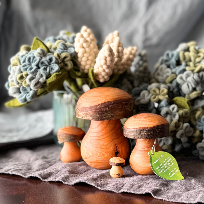 Waldfabrik Natural Wood Mushroom Ornament