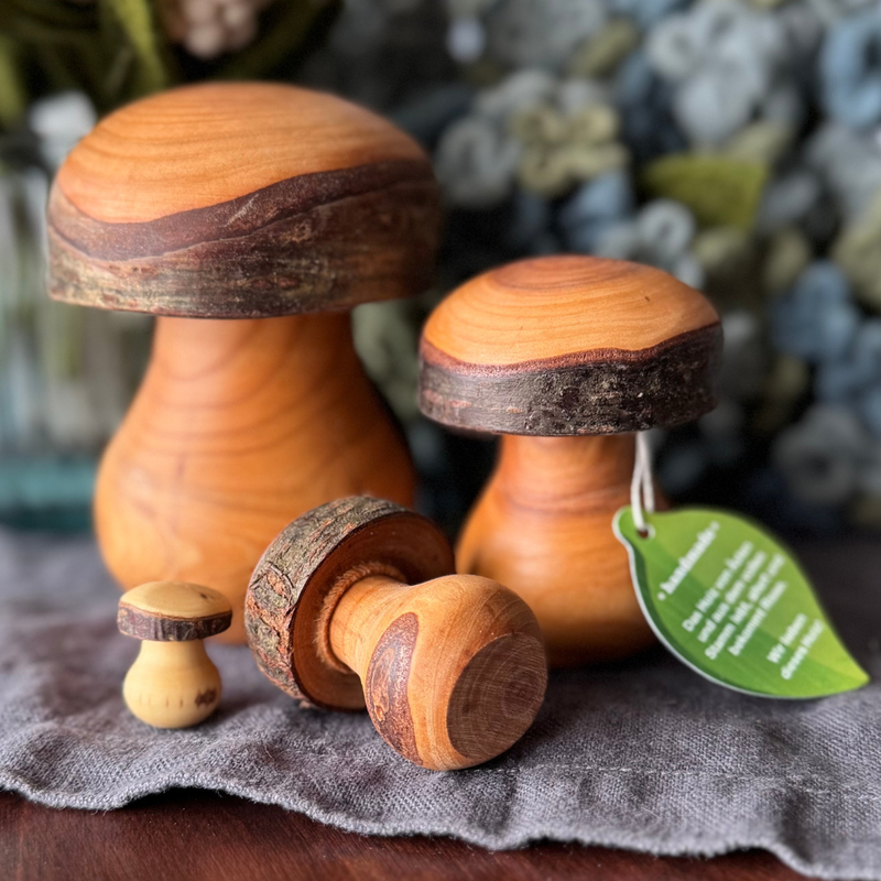 Waldfabrik Natural Wood Mushroom Ornament