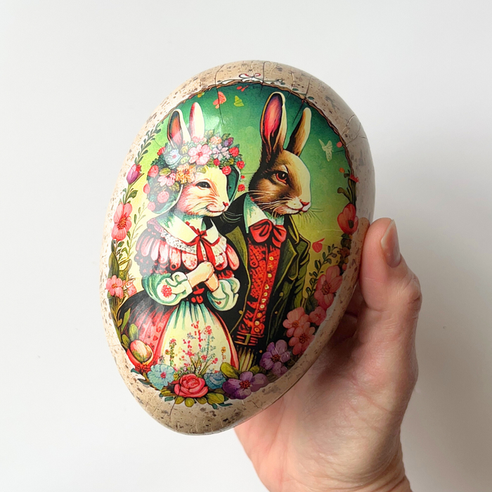 Cardboard Fillable Easter Eggs - Vintage Easter, 15 cm