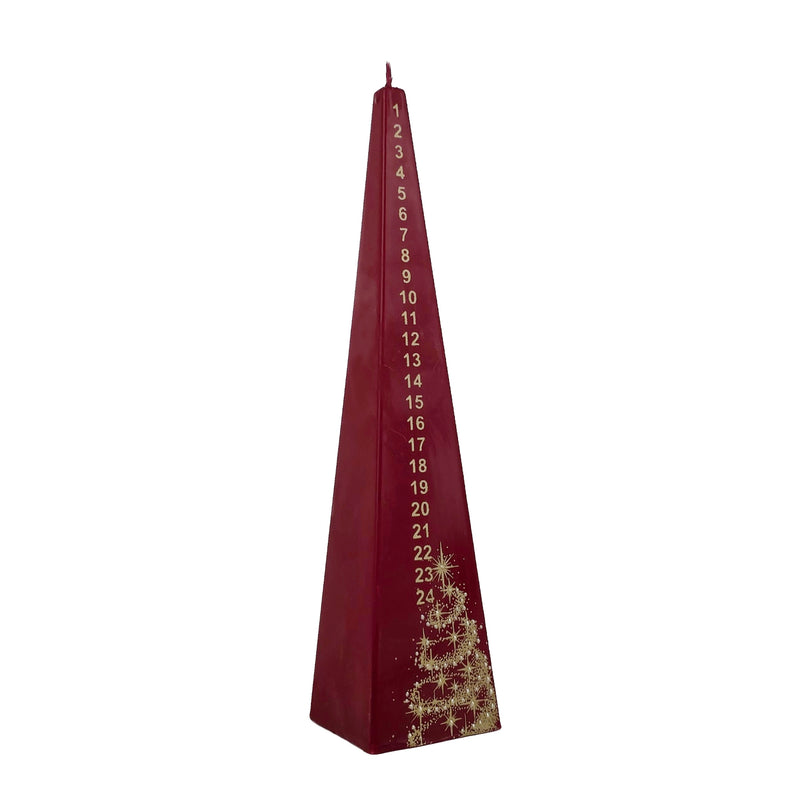 European Advent Countdown Candle with gold Christmas tree design, pyramid candle for Advent  Gingerbread World European Christmas