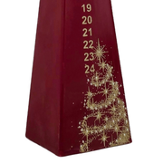 European Advent Countdown Candle with gold Christmas tree design, pyramid candle for Advent  Gingerbread World European Christmas