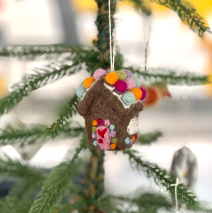 Gry & Sif Hanging Ornaments, Mini Gingerbread House