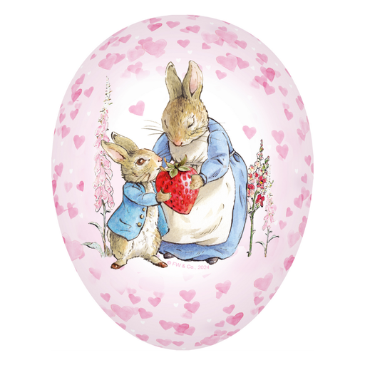 Gingerbread World European Easter Market – Paper Mache Fillable Egg Gift Box - Beatrix Potter Peter Rabbit Storybook Motifs 15 cm 5011506 – A Strawberry for Peter