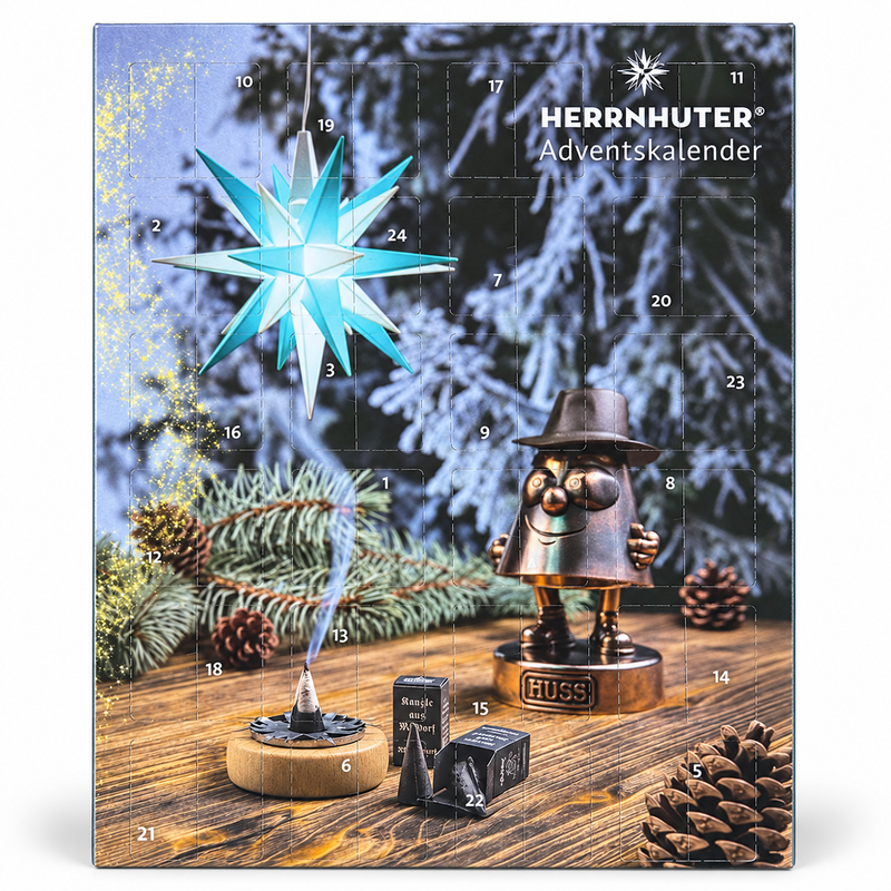 Herrnhuter Star Advent Calendar 2026 – Turquoise & White