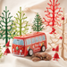 Gingerbread World Wicklein Lebkuchen Canada - Merry Christmas Bus Tin with Gingerbread Lebkuchen Cookies surrounded by Lovi Finland Christmas Decor