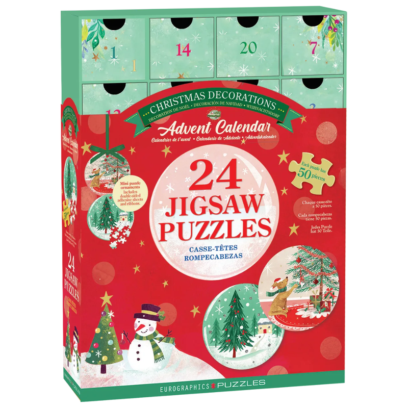 Gingerbrad World Advent Calendar Shop - Jigsaw Puzzle Calendar Christmas Decorations 8924-6201 for puzzlers and crafters