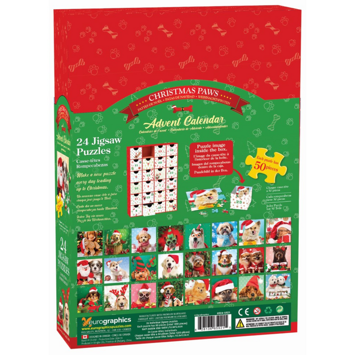 Gingerbread World Advent Calendar Shop - Eurographics Jigsaw Puzzle Calendar For Dog Lovers 8924-5921