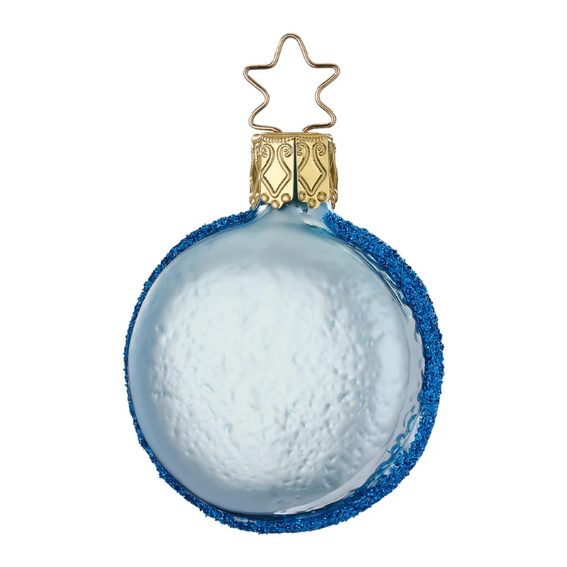 Gingerbread World European Christmas - Inge-Glas Manufaktur Blown Glass Ornament - Macaron Blue