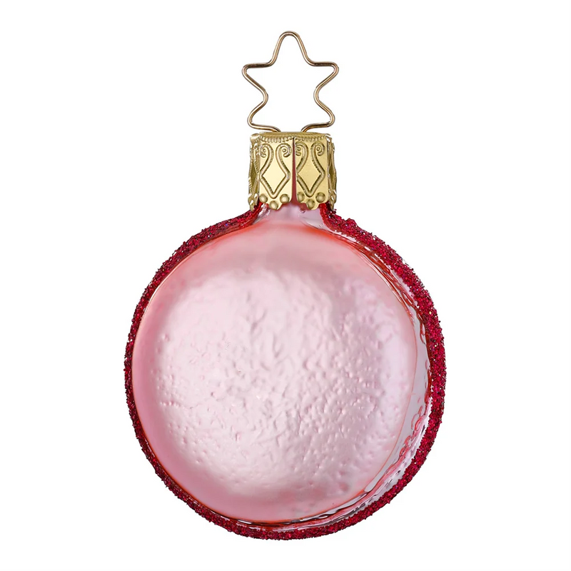 Gingerbread World European Christmas - Inge-Glas Manufaktur Blown Glass Ornament - Macaron Deep Pink