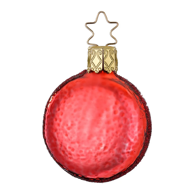 Gingerbread World European Christmas - Inge-Glas Manufaktur Blown Glass Ornament - Macaron Red