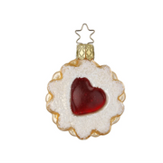 Gingerbread World European Christmas - Inge-Glas Manufaktur Blown Glass Ornament - Terrace Cookie Austrian Linzer 10004S023