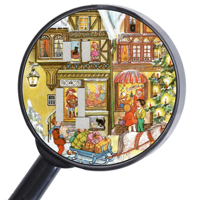Richard Sellmer Verlag Vintage Free Standing Paper Advent Calendar, "Altstadt Wall"