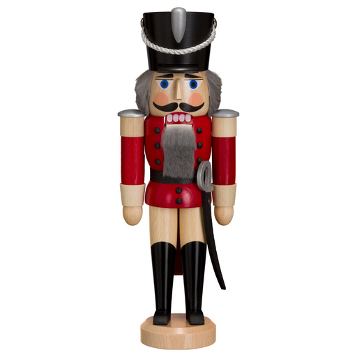 Gingerbread World European Christmas - Seiffener Volkskunst Christmas Nutcracker – Hussar Soldier Nutcracker – Soft Red 113121
