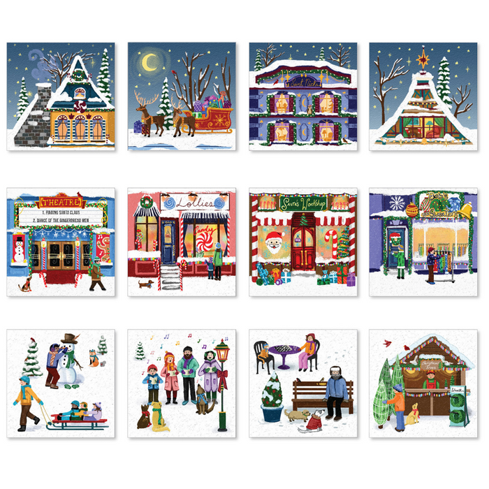 Gingerbread World European Christmas Market - Eurographics Puzzle Book Style Advent Calendar