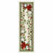 European Christmas Gobelin table runner with poinsettia and white rose design, tartan border, made in Italy