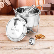 Five-piece stainless steel Feuerzangenbowle set for German fire punch with pot, burner and sugar cone tray – Gingerbread World European Christmas