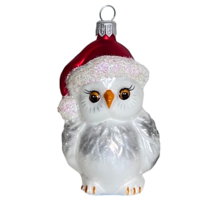 Gingerbread World European Christmas Market - Christmas Owl with Santa Hat H160201