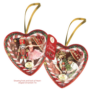 Heidel Fairy Tale Chocolate Gift Tin Christmas Heart with Nutcracker-inspired keepsake design and German chocolate pralines.