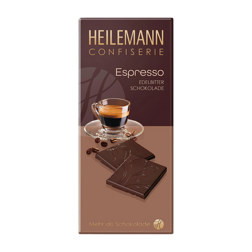 Heilemann 62% dark chocolate bar with espresso, premium German chocolate with roasted coffee beans 80 g – Gingerbread World European Christmas