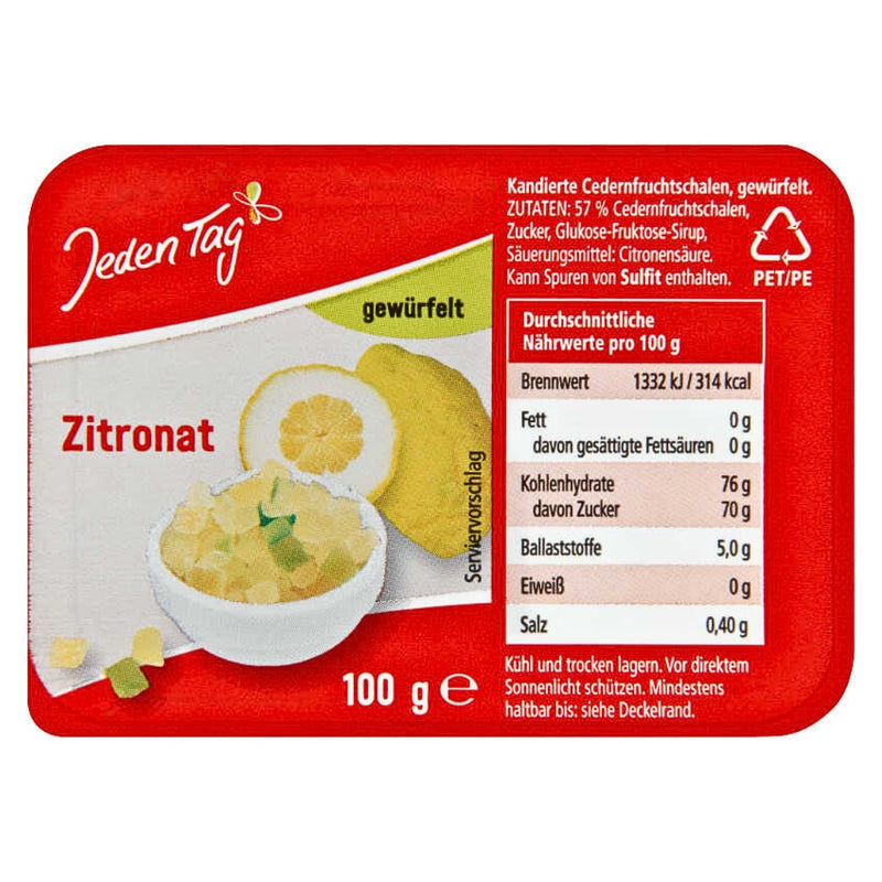 Candied Lemon Peel Zitronat German baking ingredient for Stollen, Lebkuchen and European Christmas baking