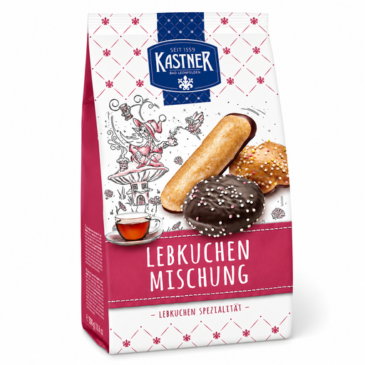 Kastner Austrian Assorted Lebkuchen 300 g traditional Christmas cookie assortment with chocolate-covered and decorated Austrian Lebkuchen