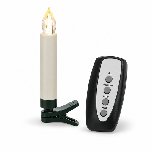 Set of twenty 3.5-inch wireless LED clip-on Christmas tree candles with remote control, warm white light, and 6-hour timer for large Christmas trees