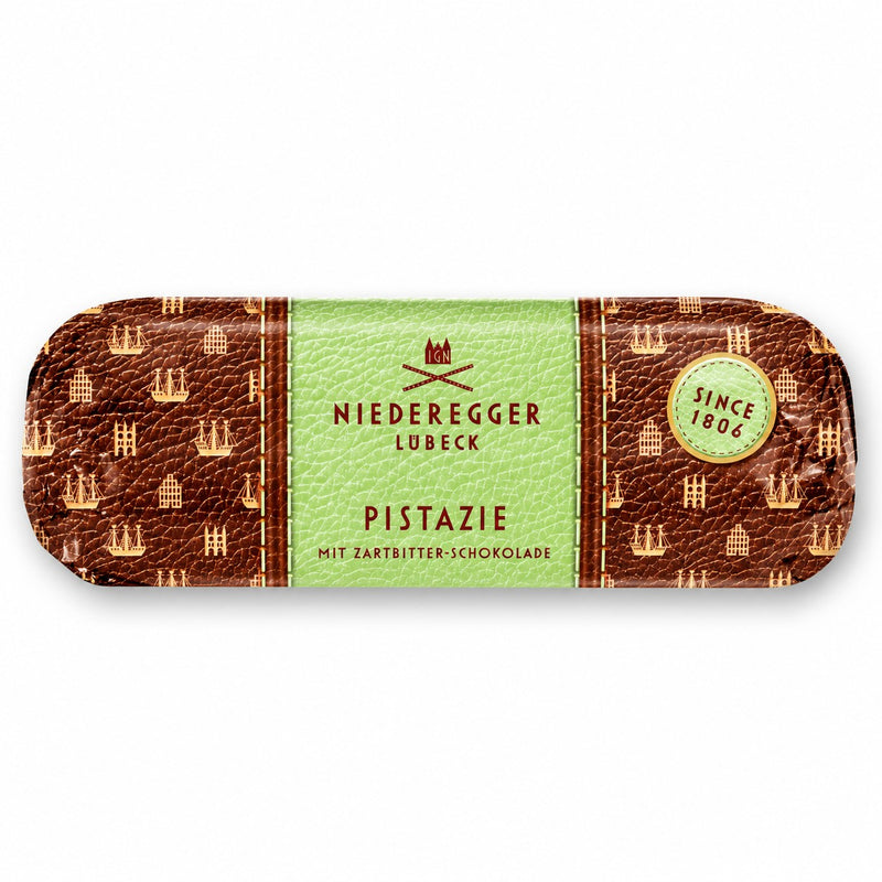 Gingerbread World European Christmas Market - Niederegger Luebeck Marzipan - Pistachio Loaf in Dark Chocolate