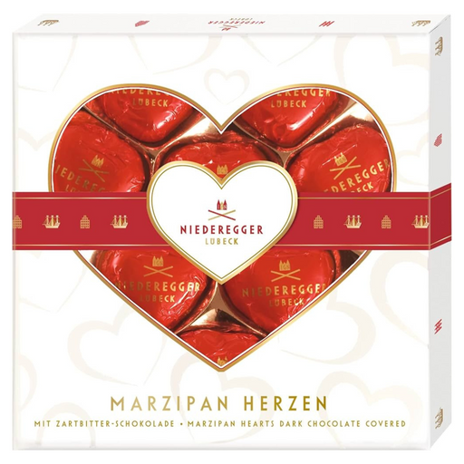 Gingerbread World European Christmas Market - Niederegger Luebecker Marzipan Hearts Gift Box 125 g