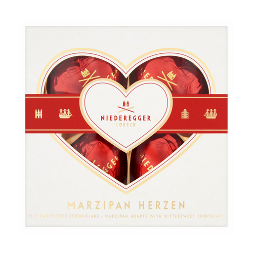 Gingerbread World European Christmas Market - Niederegger Luebecker Marzipan Hearts Gift Box 50 g