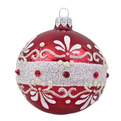 Gingerbread World European Christmas Market - Red White and Silver Series - Ball More Red H299001