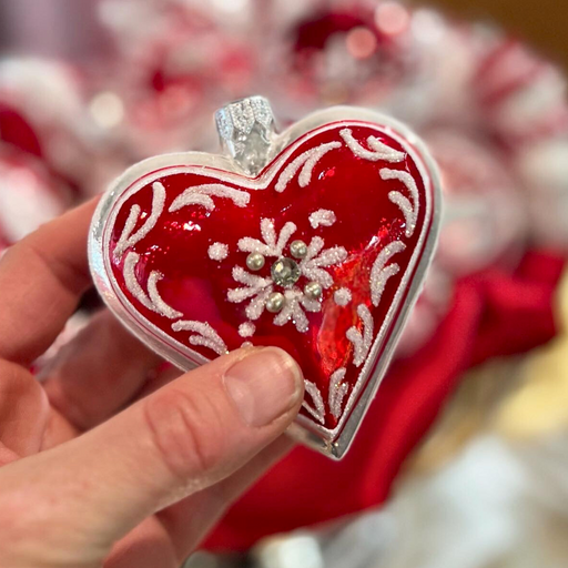 Gingerbread World European Christmas Market - Red White and Silver Series - Heart H298801