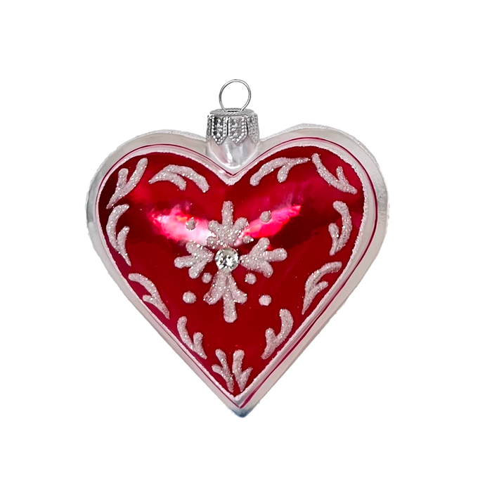 Gingerbread World European Christmas Market - Red White and Silver Series - Heart H298801